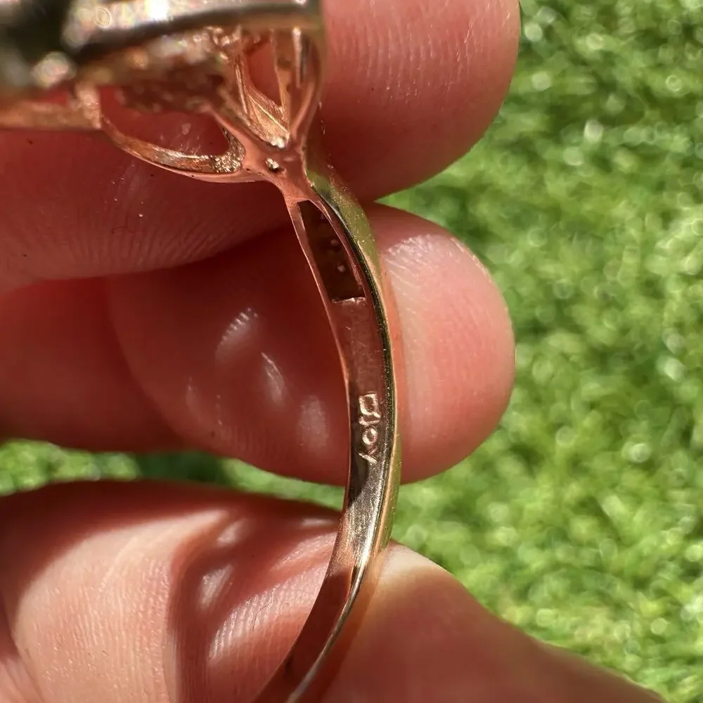 Djoy Heart Ring 925‎ Sterling Silver Size 9 Moving Center Stone Engagement